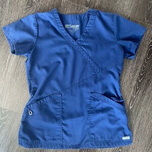 Grey's Anatomy Dark Navy V-Neck Scrub Top